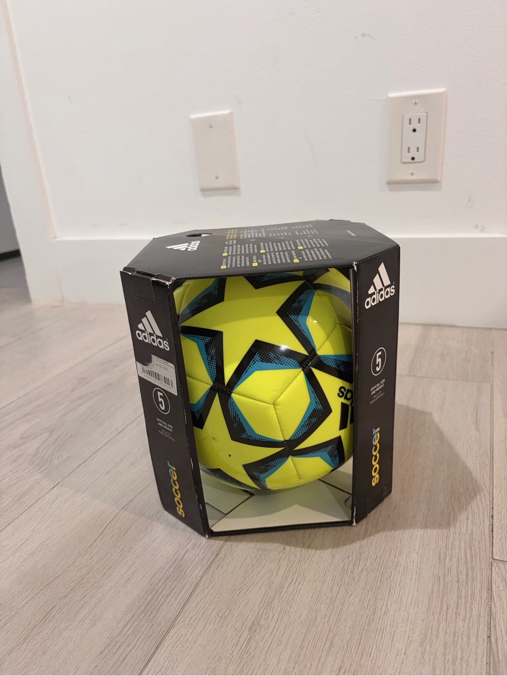 adidas Neon Yellow and Blue Size 5 Soccer Ball